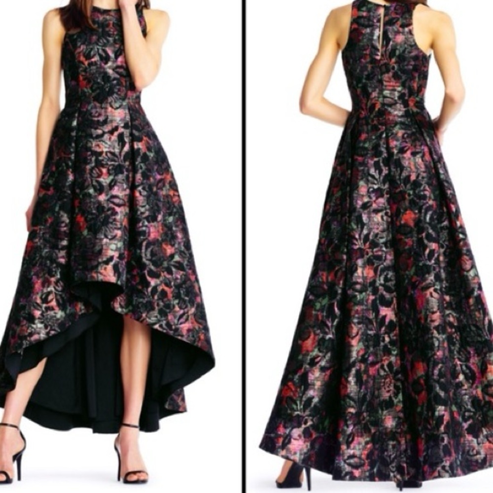 Multicolor floral jacquard high low dress - Picture 2 of 13